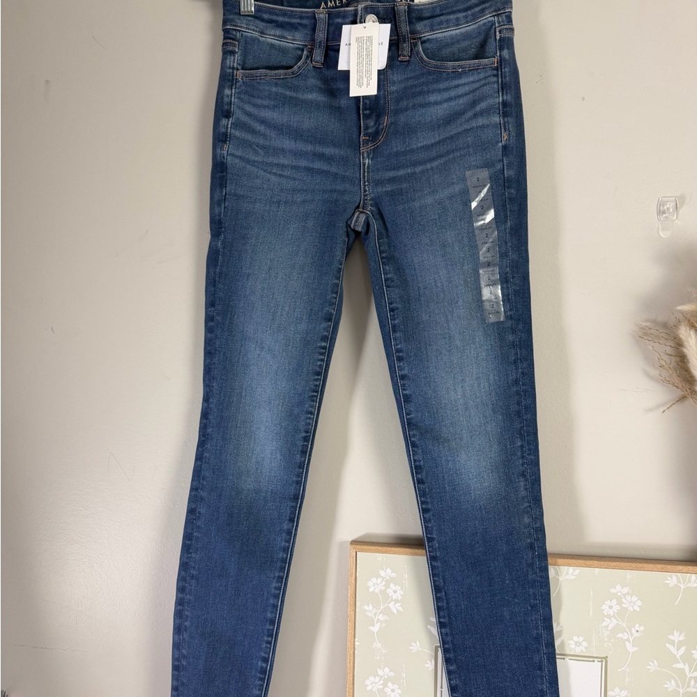 American Eagle Outfitters Medium Blue High-Rise Skinny Jeans